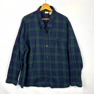 L.L.Bean Men's Flannel Casual Long Sleeve Button down Shirt 3XL 100% Cotton Work